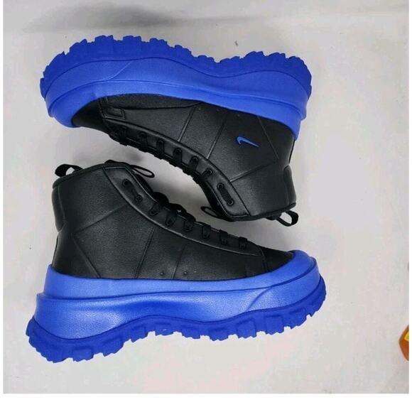 Nike Blazer Mid Roam Boots Womens 8.5 Black Blue Hiking Trail Winter Shoes - Picture 3 of 5